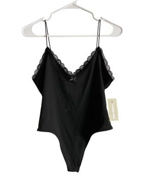 Black Lace Trim Contour Bodysuit SWS Contour